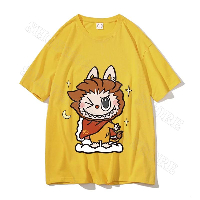 Labubu Унисекс Одежда Женская Футболки Милая Одежда Мультфильм Аниме Графический Принт Футболка Крутые Удобные Топы Подарок Для Вечеринки Унисекс