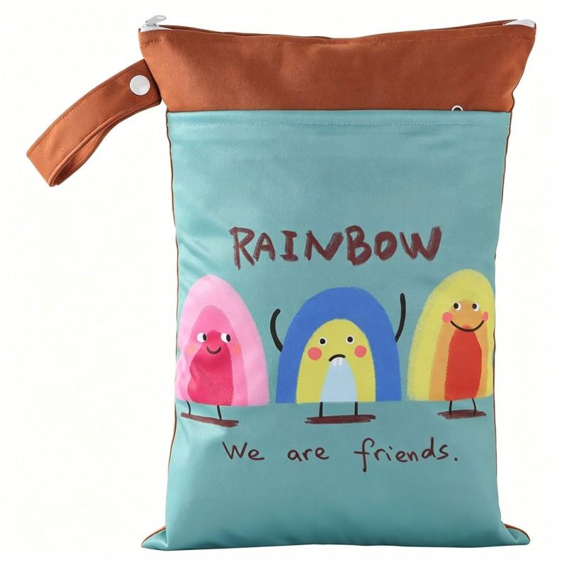25x35cm Waterproof Dry Wet Separation Travel Organizer Bag Baby Care Toiletries Laundry Dual Compartment Hanging Storage