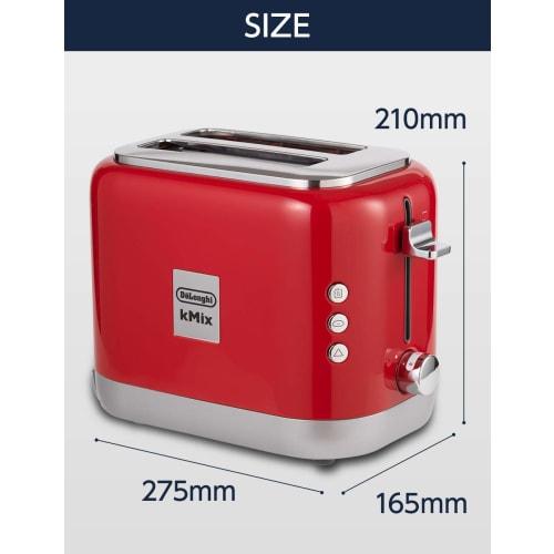 De'Longhi Pop-up Toaster kMix TCX752J-RD Toast Bread Can Be Baked On One Side Cuts 5 To 10 Slices 5 Levels of Grillage Adjustment Grille Check Functio