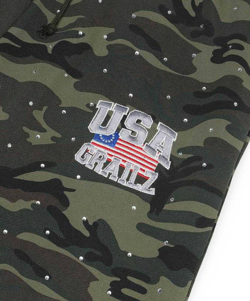 GRAILZ Crystal Baggy Sweat Pants [Camo]