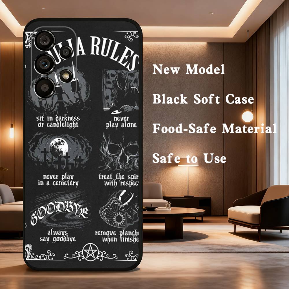 Supernatural Art Ouija Board For Samsung Galaxy A73,31,71,53,32,72,Note,22,41,8,9,52,J7,Soft Black Silicone Cover Case