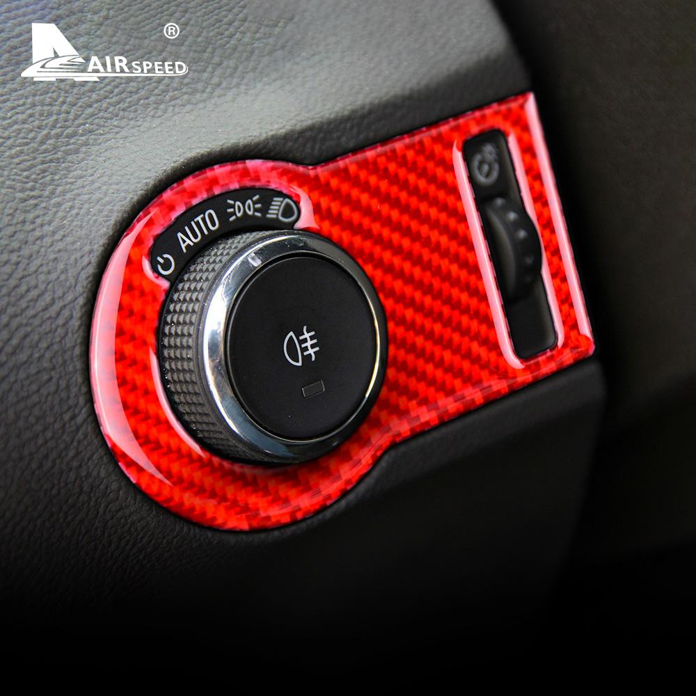 Настоящее мягкое углеродное волокно для Chevrolet Camaro 2010 2011 2012 2013 2014 2015 Аксессуары Отделка салона Кнопка переключателя фар