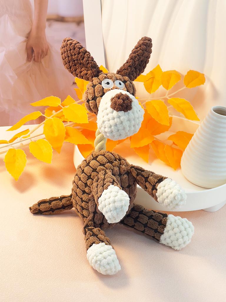 A Corn Plush Donkey and Dog Toy That Is Resistant To Biting and Grinding Teeth. A Pet Plush Toy That Emits Sound and Interacts W
