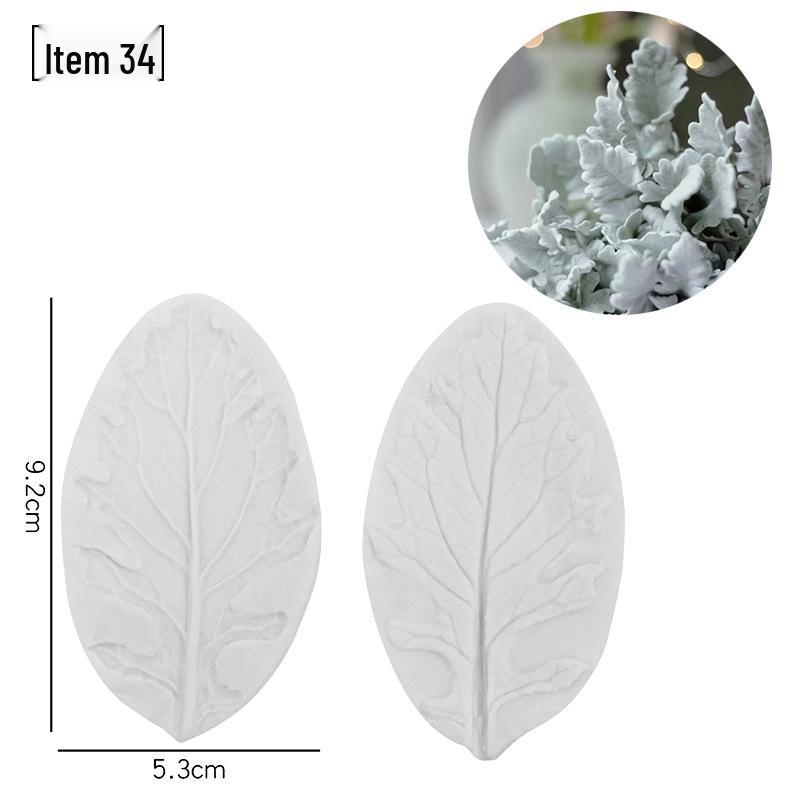 Силиконовая форма для мастики - Набор лепестков и листьев, пищевая, для тиснения на дереве и цветах.