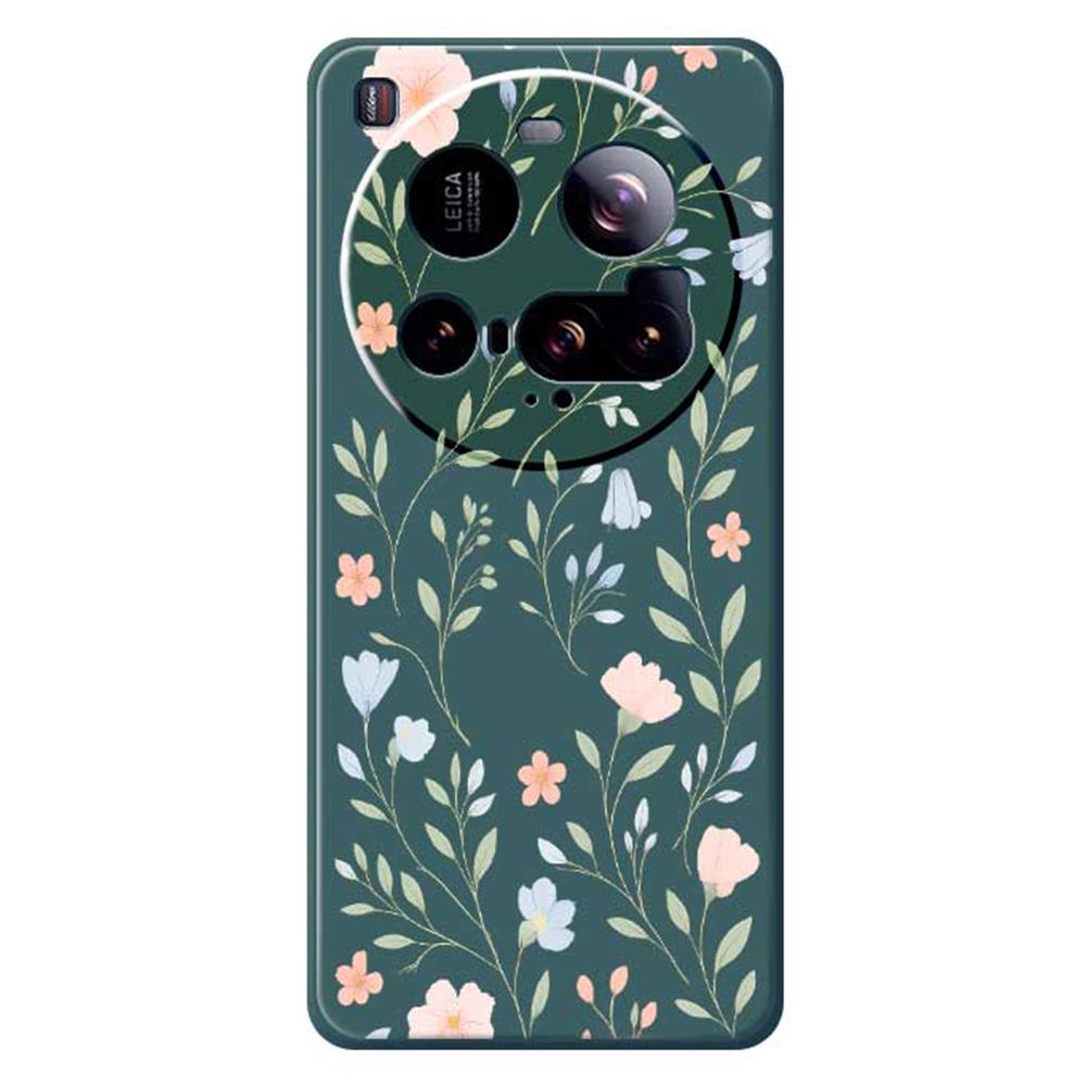 For Xiaomi 15 Ultra Case Pink Blue Flowers Pattern Printing Straight Edge TPU Phone Back Cover