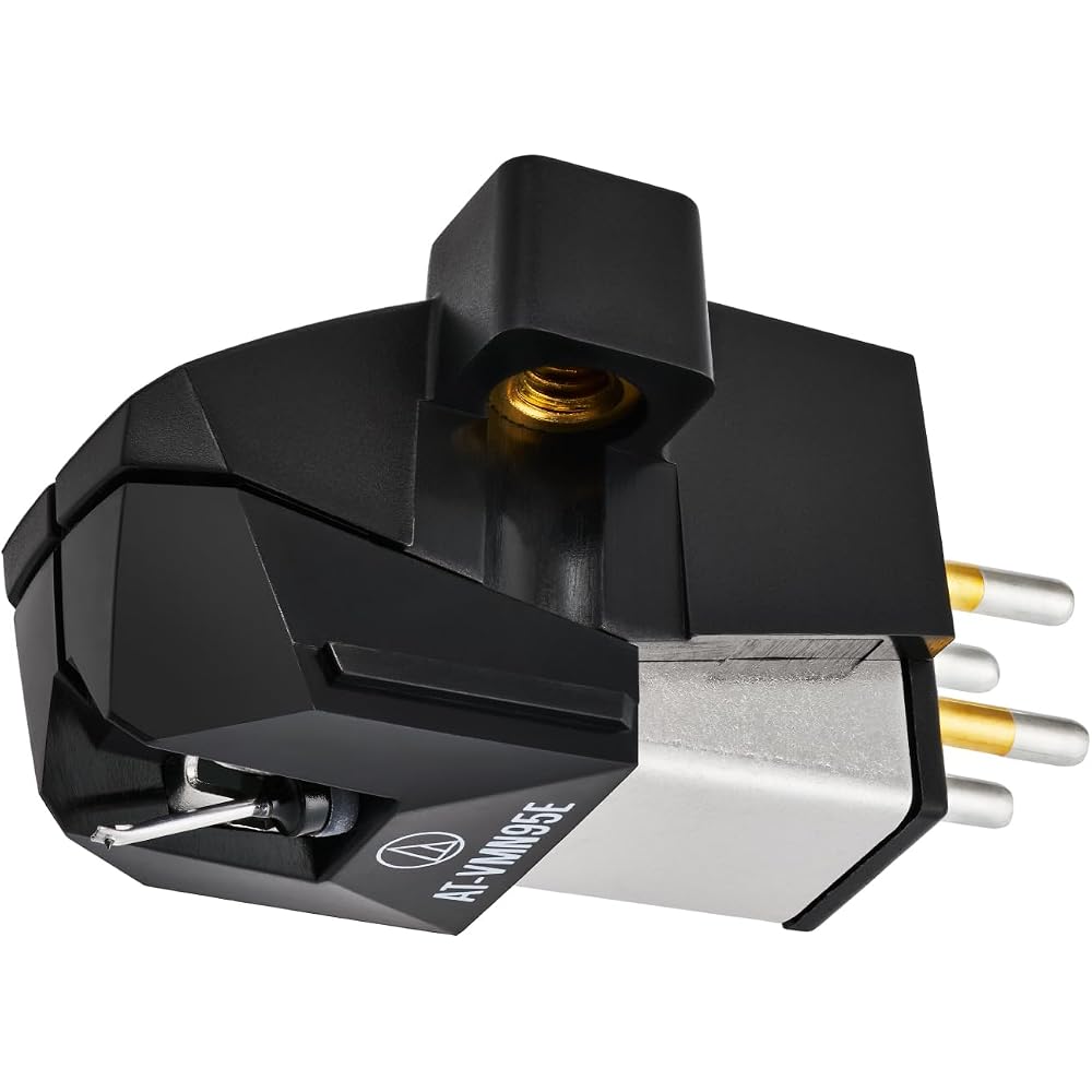 Audio-Technica AT-VM95E BK VM-type Stereo Cartridge, Elliptical Stylus, AT-VM95 Series, Record Needle, Cartridge, Record Player, Black