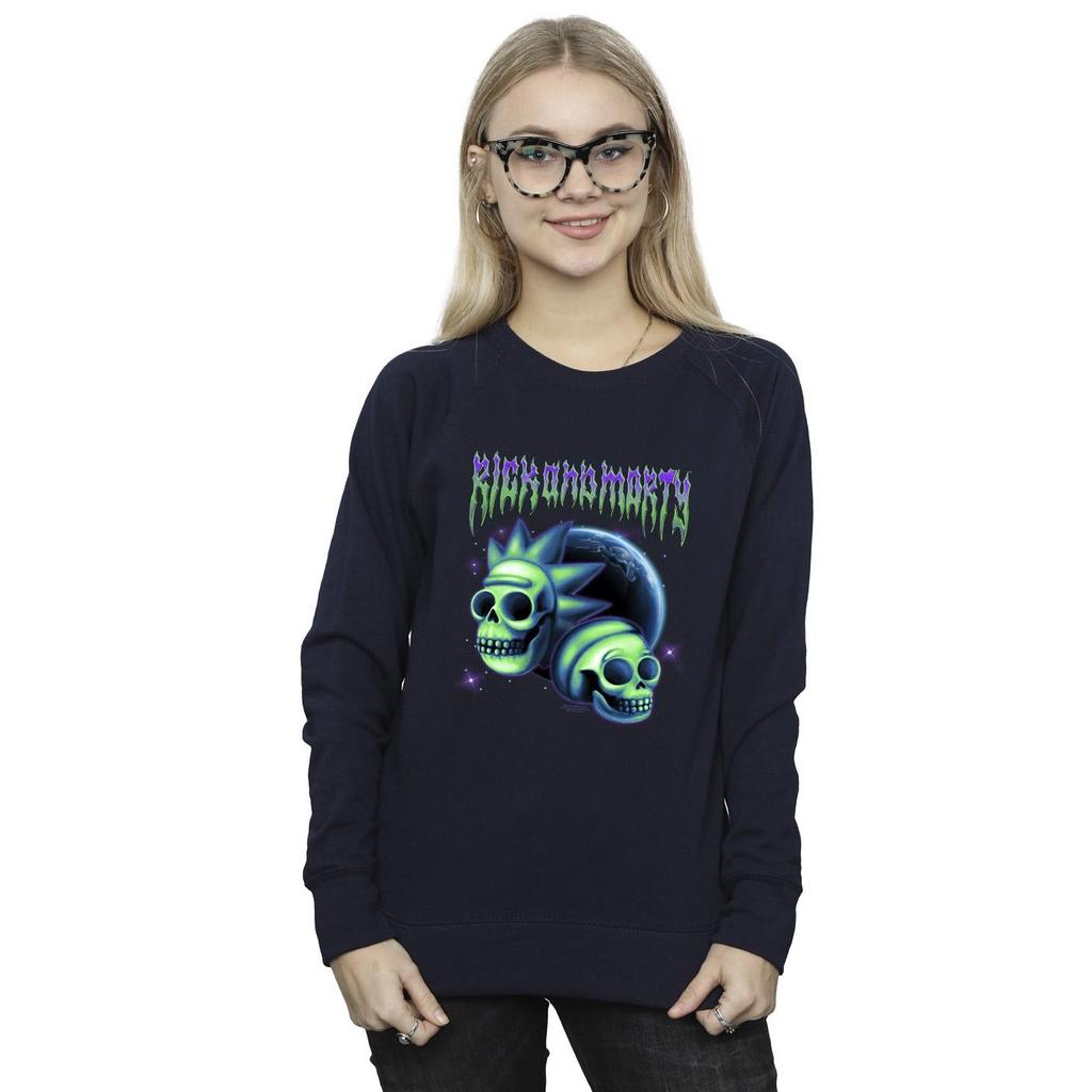 Rick And Morty Womens/Ladies Space Skull Sweatshirt