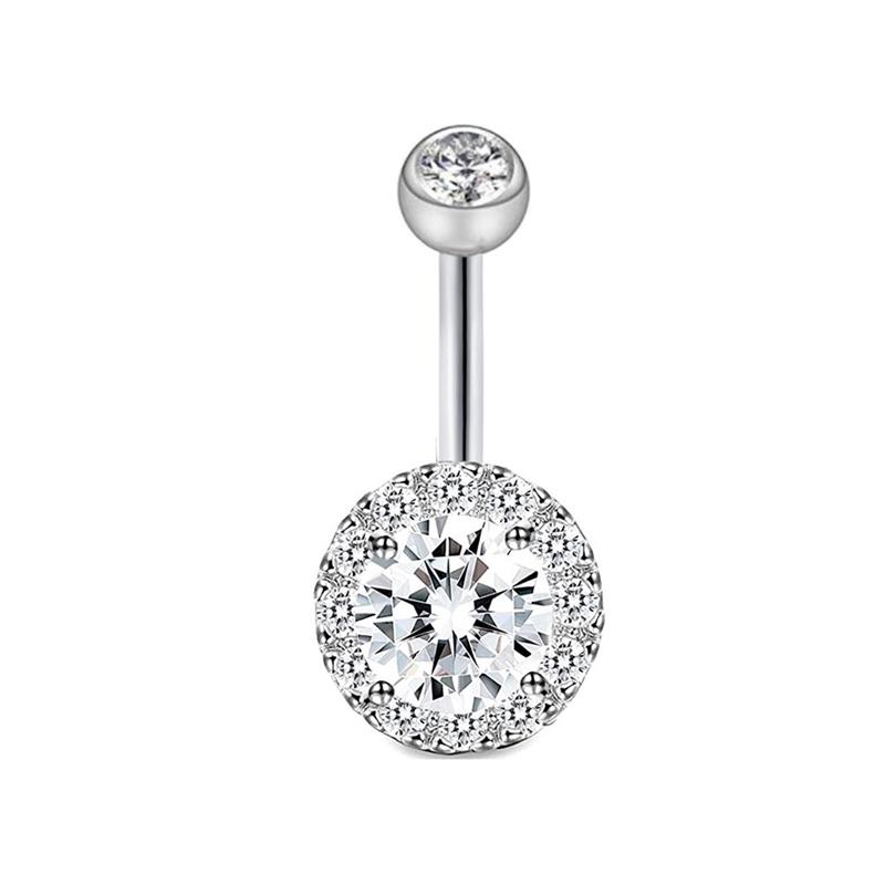 Пирсинг живота, модные кольца в стиле панк из нержавеющей стали для пупка, круглые хрустальные украшения для пирсинга пупка, ювелирные изделия для пирсинга тела