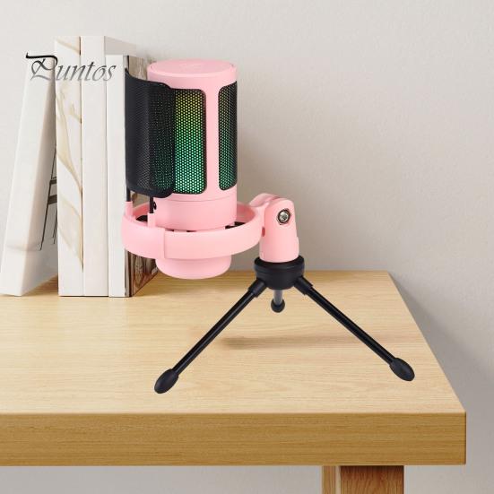 Игровой микрофон со штативом, шумоподавление, RGB-подсветка, дизайн, регулировка усиления, универсальный USB-микрофон с функцией Plug-Play