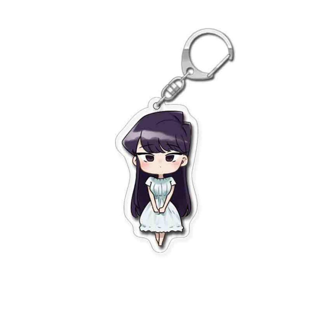 Anime Keychain Komi San Wa Komyushou Desu Women's Komi Shoko Keyring Men's Acrylic Accessories Cute Kawaii Couple Pendant Gift