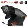 DOT Certified Motorcycle Bluetooth Helmet Men's and Women's Unveiling Helmet Four Seasons Universal Electric Vehicle Full Helmet Cycling Off-road H