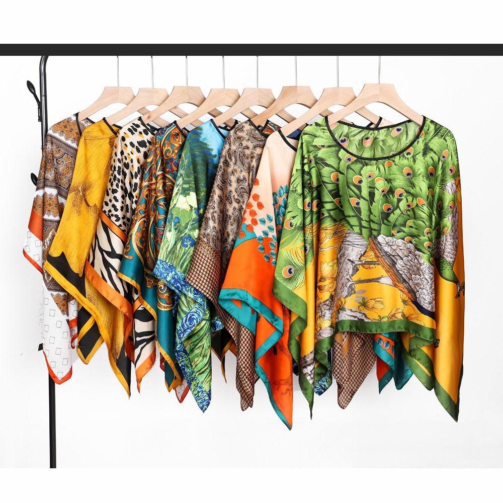 110x110cm Pullover Scarf Women Large Handkerchief Fashion Silk Scarf