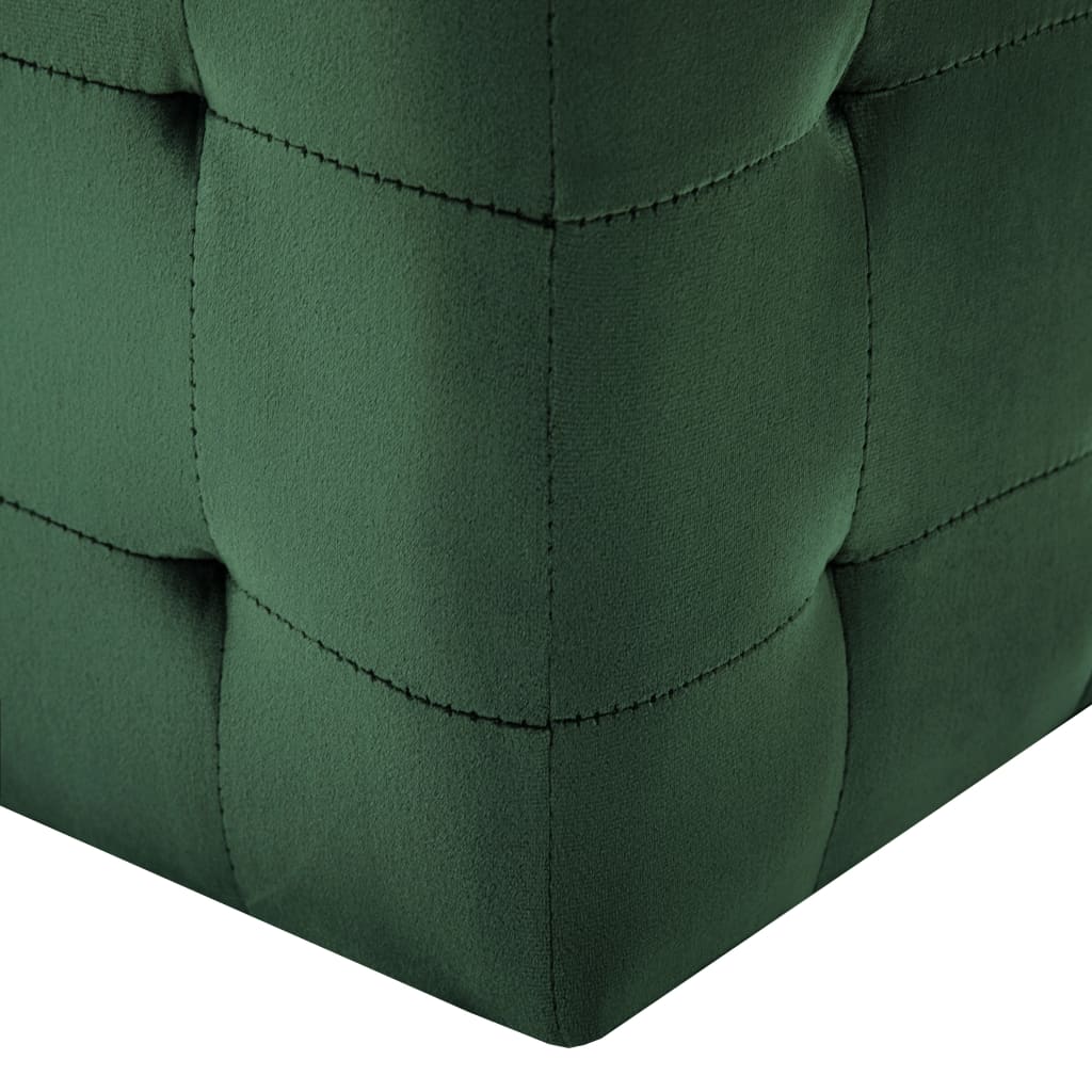 Pouf Set of 2 Green 30 x 30 x 30 cm Velvet Fabric
