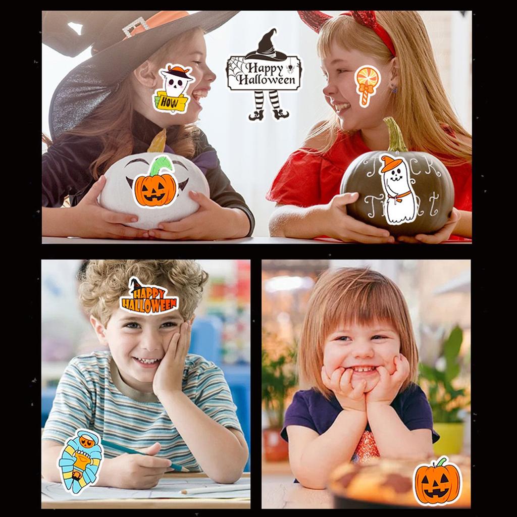 8 Halloween Party Card Stickers DIY Notebook Small Card Mobile Phone Case Can Be Decorated With Holiday Gifts