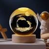 Crystal Ball Night Light Lamp with Dolphin Design Night LED Lamp with Wooden Base for Kids Room, Bedroom Home Decor, Office, Birthday