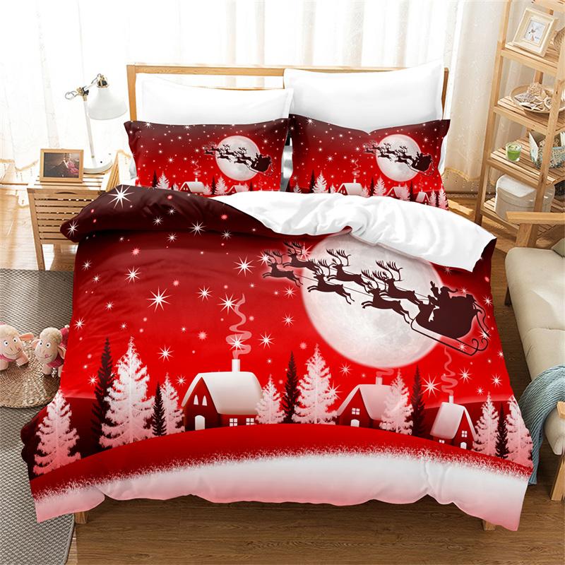 Santa Claus Bedding Collection Duvet Cover Collection Fashion Quilt Cover Boys Girls Bed Collection Christmas Decorations Bedroom El Bedding Collec