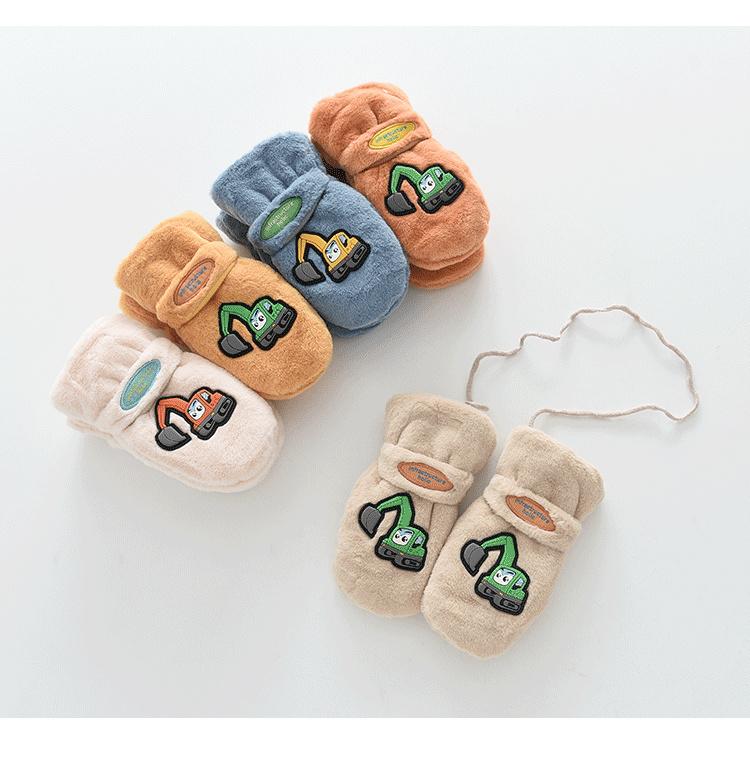 Children's Plush Gloves with All Fingers and Full Toe Cover