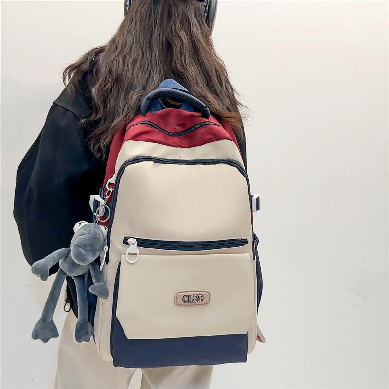 Женский школьный рюкзак Мужской рюкзак большой емкости Открытый контрастный студенческий школьный рюкзак