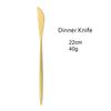 Matte Gold Cutlery Set Stainless Steel Dinnerware Cake Fork Long Handle Spoon Dessert Knife Tableware Flatware Silverware Set