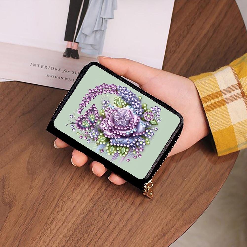 5D Diamond Painting Art Portable Card Bag Diamond Painting Fashion Card Holder Coin Purse Gift for Friends