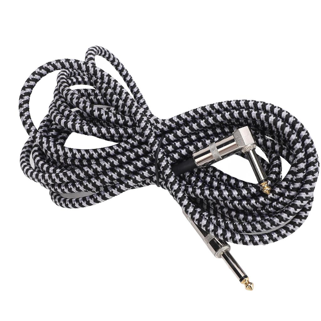 Соединительный кабель для гитары, интерфейс 6,35 мм, плетеный шнур для электрического инструмента, для баса, микрофона, динамика, усилителя, микшера