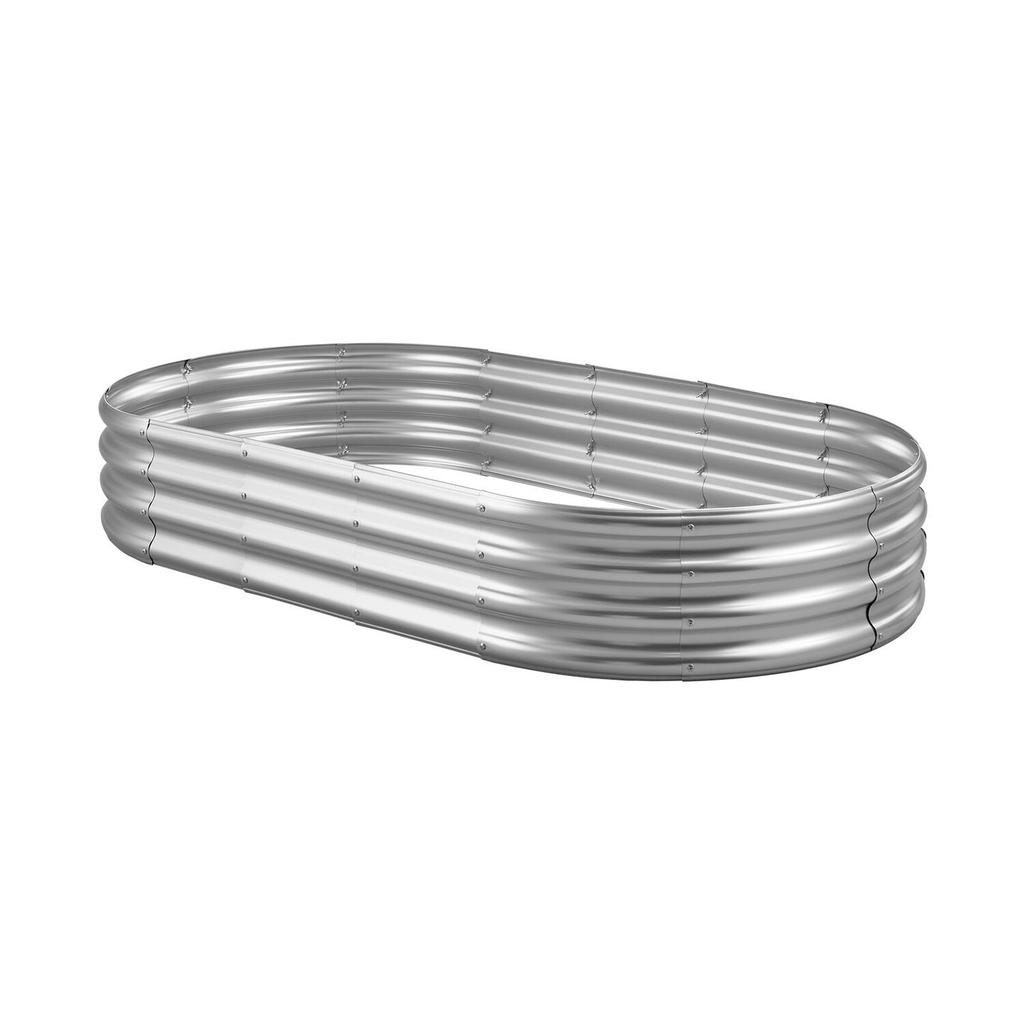 Metal Raised Garden Bed, 1.8 x 0.9 x 0.3 m Outdoor Galvanized Planter Garden Box, Open Bottom Design, Large Planter Raised Bed for Growing Vegetables,