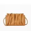 Genunie Bag Fold Design Women's New Simple Texture Soft Cowhide Bag Versatile One Shoulder Straddle Bag Real Leather Bag