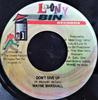 7inch Record WAYNE MARSHALL - Don't Give Up NONE Loony Bin Recor 2004 Jamaica Reggae, Ska & Dub Used