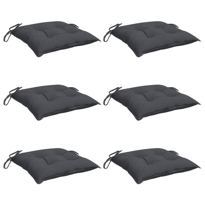 Coussins de chaise - vidaXL - Anthracite - 50x50x7 cm - Tissu Oxford - 6 pièces