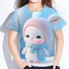 Girl Clothes Rabbit Graphic T Shirts Fashion Kids Clothes Short Sleeve Tops Round Neck Clothing 2024 Girl Summer Children Top