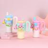 New Cartoon Figure Thermos Cup Stainless Steel Girl Water Cup Large Capacity Straw Cup High Appearance Level Ice Bully Cup