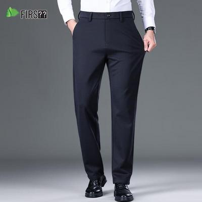 Мужские брюки Shanshan из смесовой шерсти прямого кроя в стиле business casual
