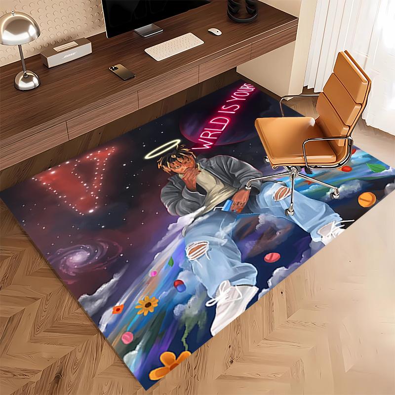 1pc Juice WRLD Print Area Rug - Soft, Washable Non-Slip Indoor Mat, Living Room, Home Office Decorative Rug,Office Decorative