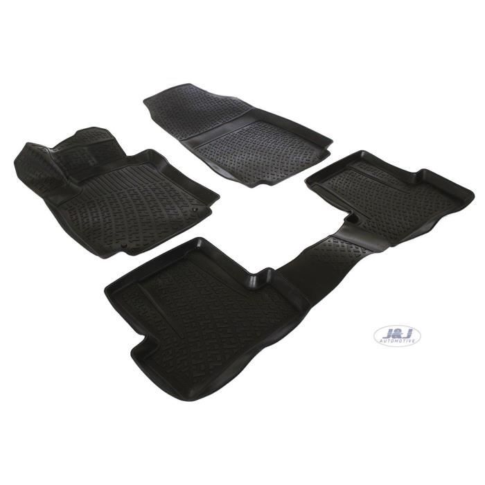 Tapis De Sol En Caoutchouc - J&J AUTOMOTIVE - Renault Clio 4 - 3D - Antidérapant - Sur Mesure