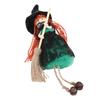 Hangable Witch Doll Ornament Small Witch Figurine with Gauze Skirt Broom for Room Door Window Decoration