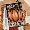 1pc Welcome Thanksgiving Double-Sided Garden Flag , Polyester Pumpkin with Polka Dot Bow Design for Seasonal Autumn Decor, No Electricity Needed