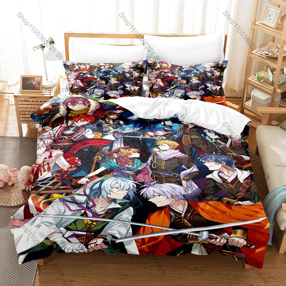 IDOLiSH7 Bedding Set Duvet Cover + 2 Pillowcases Male Idol Rhythm Game Concert Stage Anime Bedroom Decor