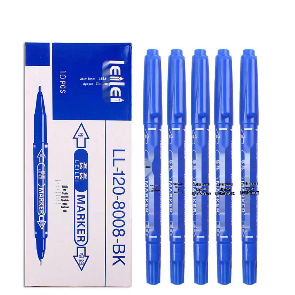 **Двусторонний детский маркер для рисования - Черный/Красный/Синий, Тонкий кончик, На водной основе**