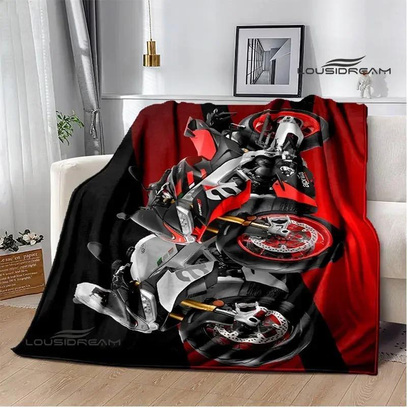 Пледы с принтом логотипа мотоцикла Aprilia Модные теплые пледы Мягкие и удобные пледы Домашние и дорожные пледы Подарок на день рождения