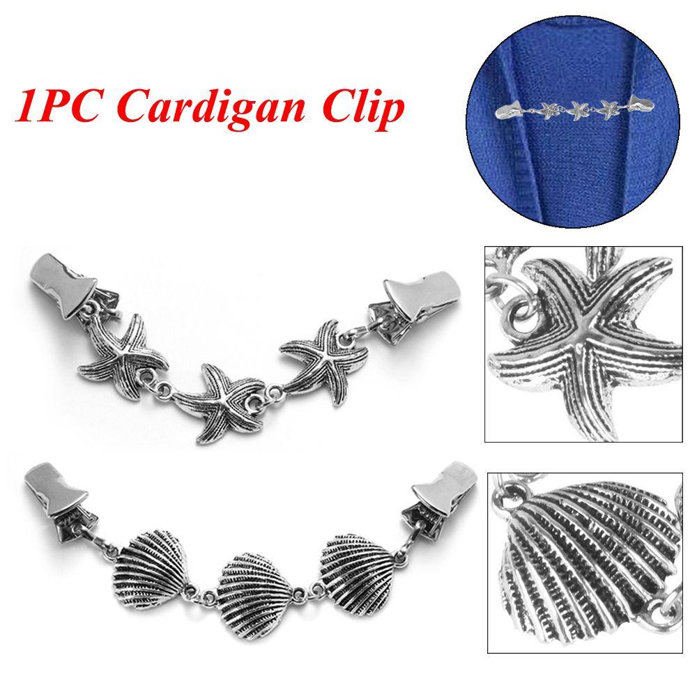 New Winter Starfish Shell Type Shawl Brooch Sweater Blouse Pin Duck Clip Clasps Cardigan Clip