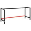 VidaXL Workbench Frames Black and Matte Red 180x57x79 Cm Metal