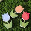 6Pcs Double-Sided Tulip Layered Tray Decoration Candy Color Plastic Floral Decoration  Easter Party