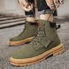 Ботинки для рабочего костюма Кожаные ботинки Мужские популярные длинные сапоги Мужские ботинки большого размера Желтые ботинки в британском стиле в стиле ретро