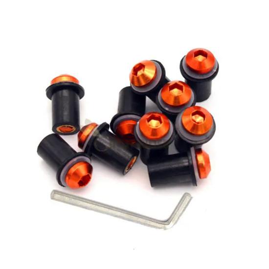 10 шт. мотоциклетные болты лобового стекла 5 мм, винты, гайки, крепежный комплект для KAWASAKI NINJA 250R/300 ZZR 400 versys 650/1000