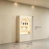 Display Cabinet with LED Lights and Lightbox Space, Modern Retail Display Shelf for Salon