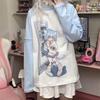 2KWEIRD Y2k Aesthetic Detachable Sleeve T-shirt Women Kawaii Cat Print Grunge Tops Japanese Harajuku Tshirt Fairycore E-girl Streetwear