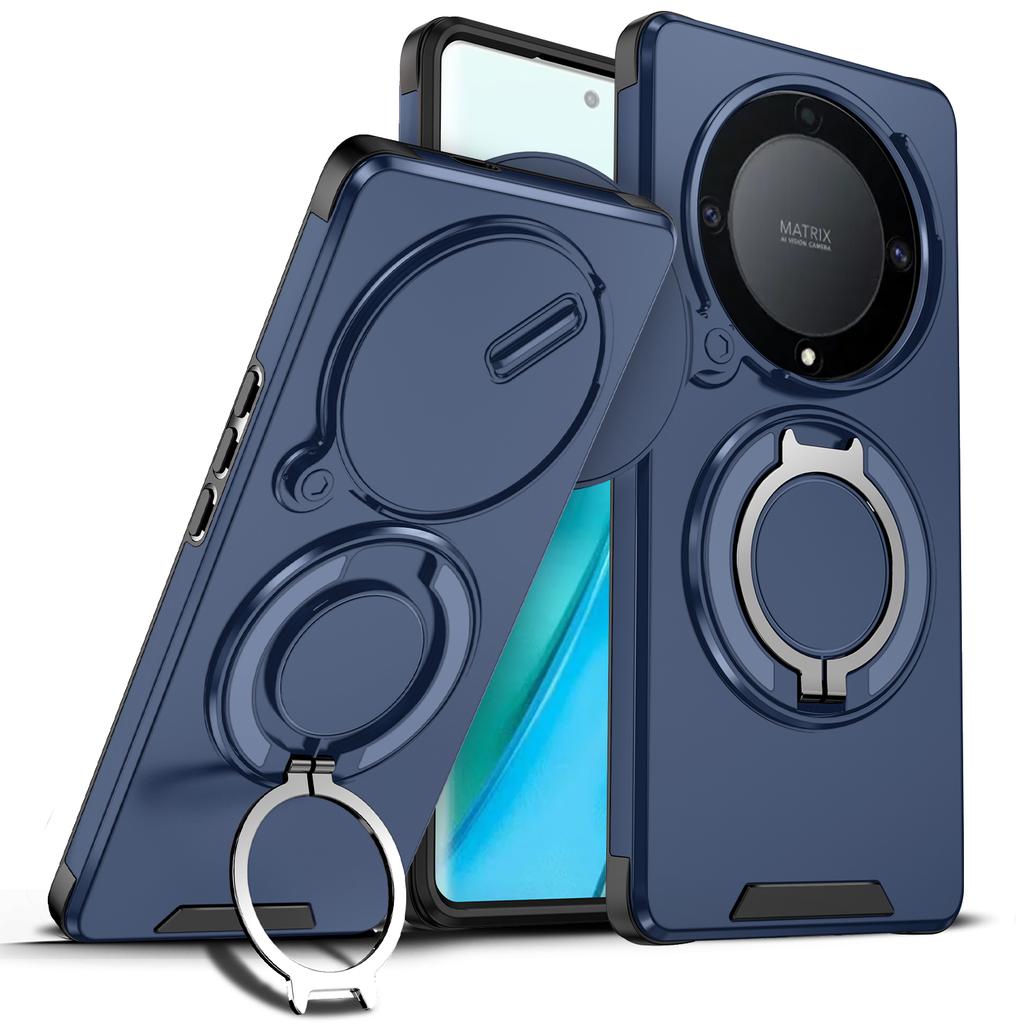 Чехол-подставка с магнитным кольцом для Honor X9A X9B X9C Smart X60 Pro Magic 5 6 7 Lite, сдвижная защита камеры, задняя крышка из ТПУ и пластика