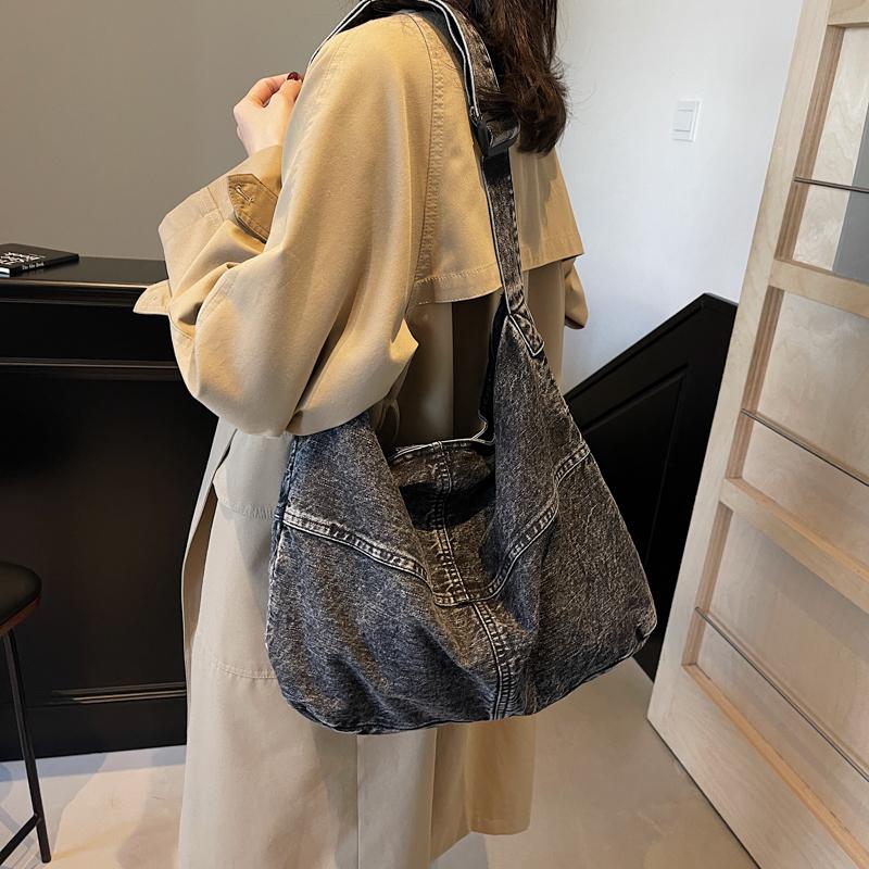 Джинсовая сумка женская сумка через плечо хозяйственная сумка большой емкости студенческая сумка для занятий