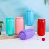 Transparent Straw Colored Plastic Cup Eco-Friendly Straw Cup Portable Water Bottle With Lid For Cold Milk Drinks Straw Material