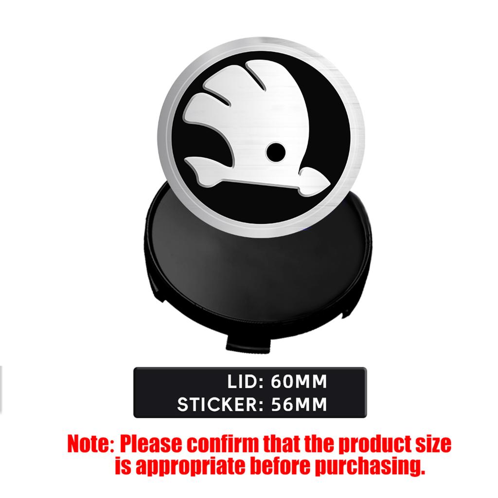 DDWO5 56/60/65/68MM Car Wheel Center Cover Badge Sticker Hub Cap Accessories For Skoda Kodiaq Octavia Enyaq Kamiq Scala Rapid MK2 MK3